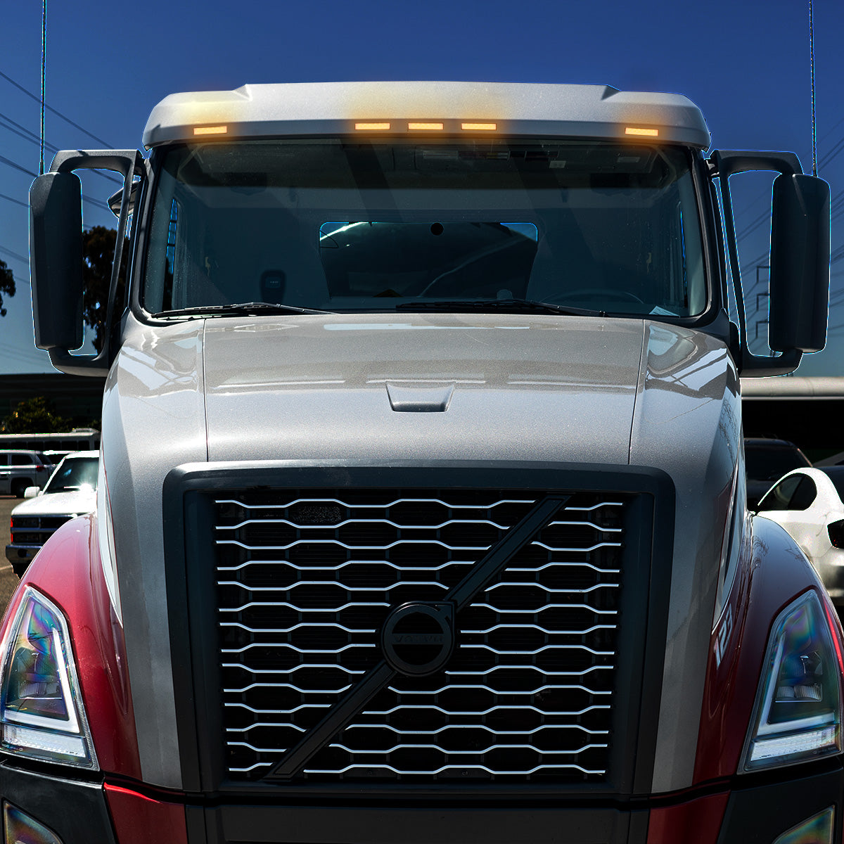 6 Amber LED Exterior Visor Light For 1996-2024 Volvo VNL - Clear Lens