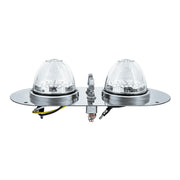 304 SS Above Door Dome Light Kit With 2 X 17 LED Double Fury Watermelon For KW & PB Trucks-Amber & Green LED