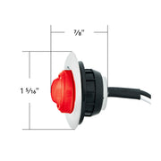 GloLight 2 LED 3/4" Mini Light (Clearance/Marker) With Stainless Steel Trim-Red LED/Red Lens
