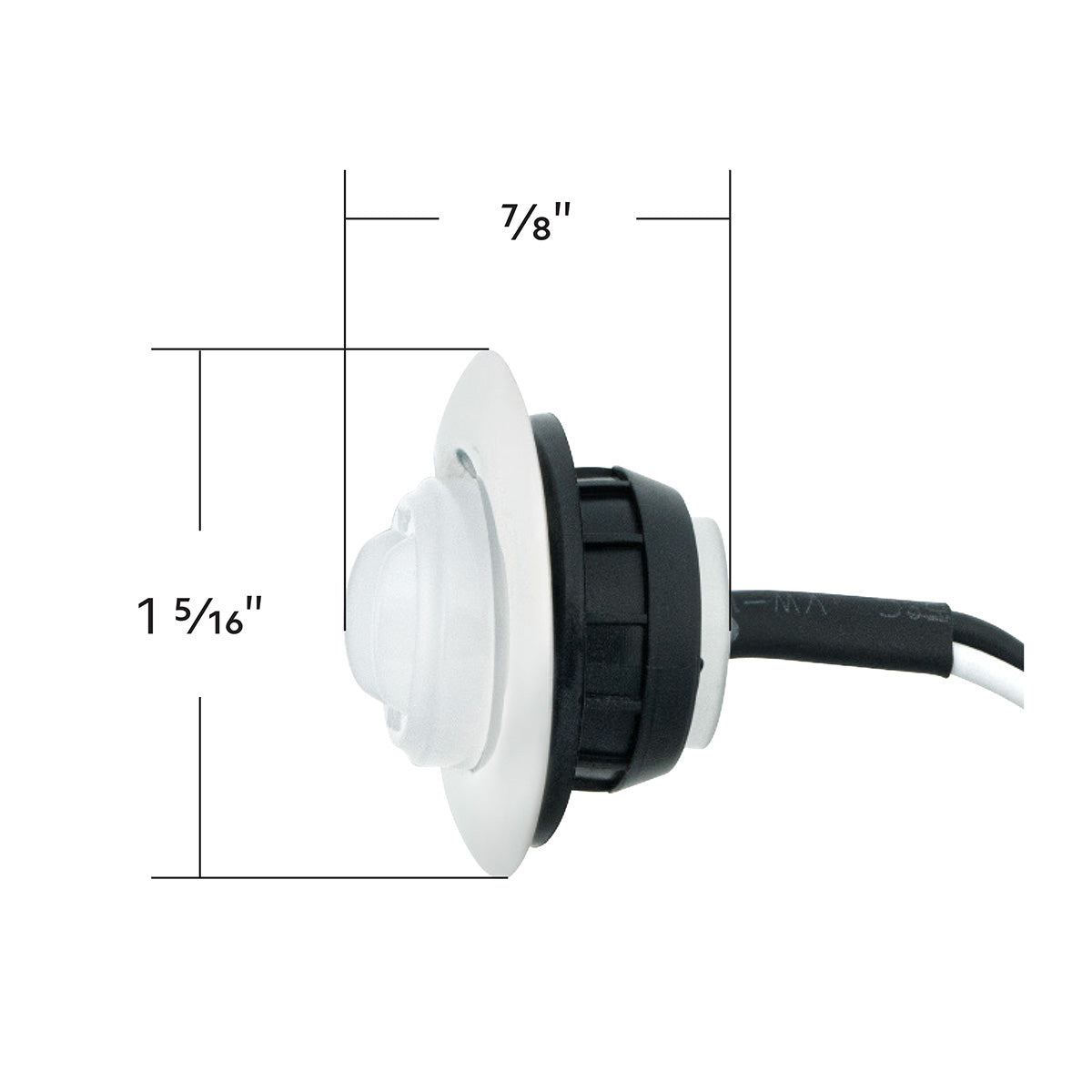 GloLight 2 LED 3/4" Mini Light (Clearance/Marker) With Stainless Steel Trim-Red LED/Clear Lens