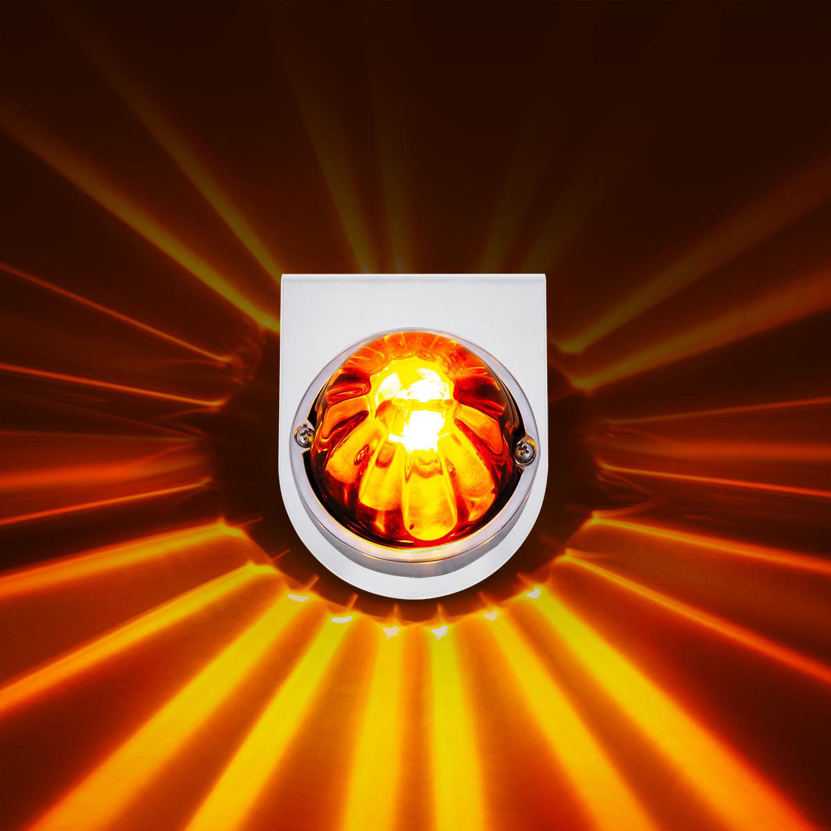UltraBurst Glass Watermelon Light With Stainless Steel Light Bracket Kit-Amber LED/Dark Amber Lens