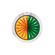 4 LED 1-1/8" Watermelon Double Fury Light With Clear Lens (Clearance/Marker) - Amber & Green LED
