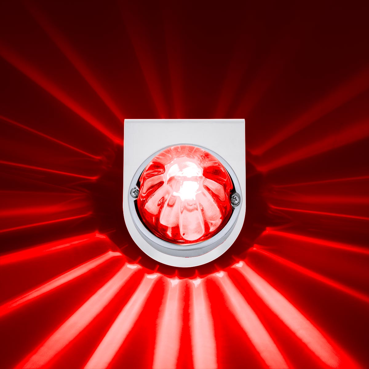 UltraBurst Glass Watermelon Light With Stainless Steel Light Bracket Kit-Red LED/Clear Lens