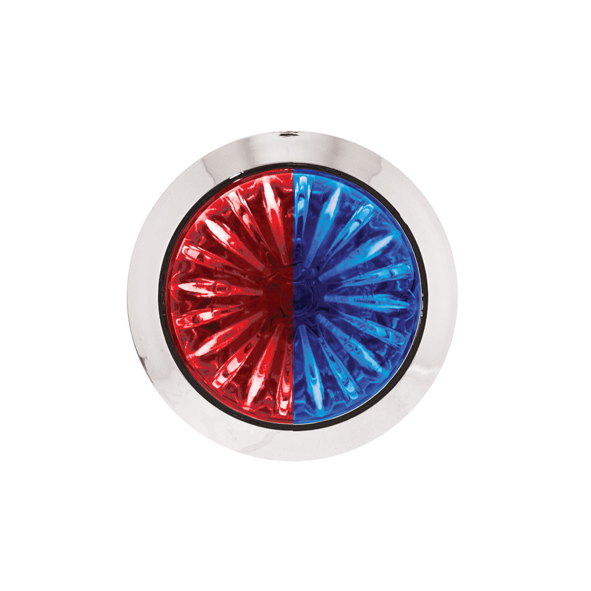 4 LED 1-1/8" Watermelon Double Fury Light With Clear Lens (Clearance/Marker) - Red & Blue LED
