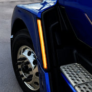 48 LED Competition Series Fender Turn Signal Light For 2022-2025 Kenworth T680-Amber LED/Clear Lens, Driver