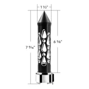 Thread-On Brooklyn Style Spike Gearshift Knob With LED 9/10 Speed Adapter-Matte Black/Amber LED