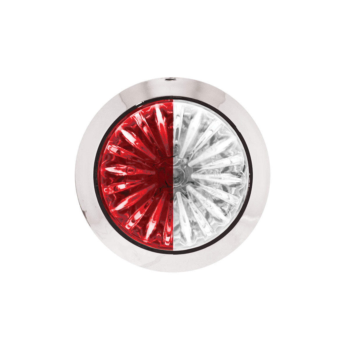 4 LED 1-1/8" Watermelon Double Fury Light With Clear Lens (Clearance/Marker) - Red & White LED