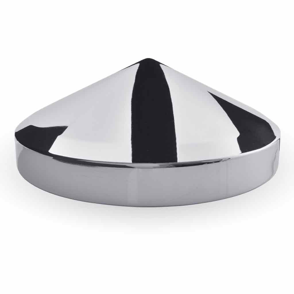 8 1/4" Diameter Chrome Metal Rear Pointed Hubcap