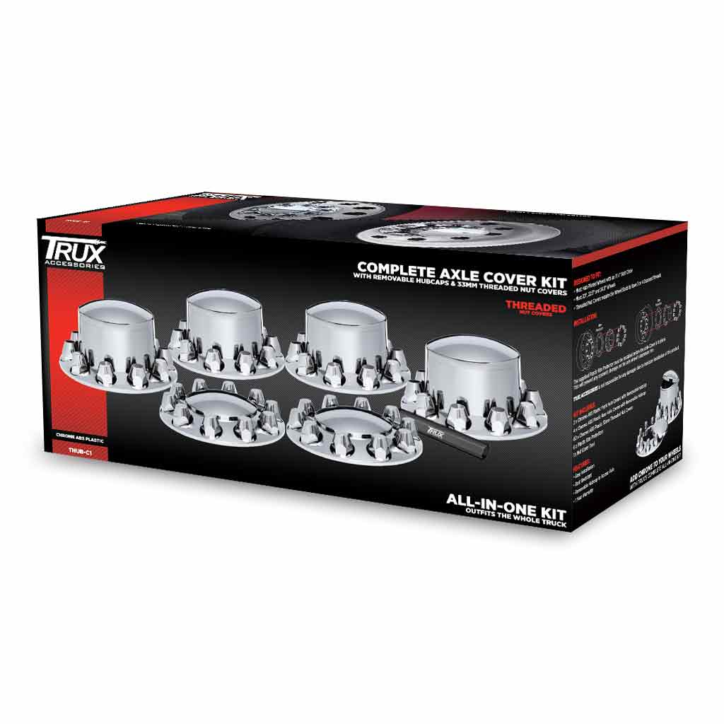 Complete Chrome ABS Plastic Axle & Nut Cover Kit