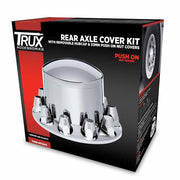 Chrome ABS Plastic Rear Axle Cover Kit with Removable Center Cap & 33mm Push On Nut Covers