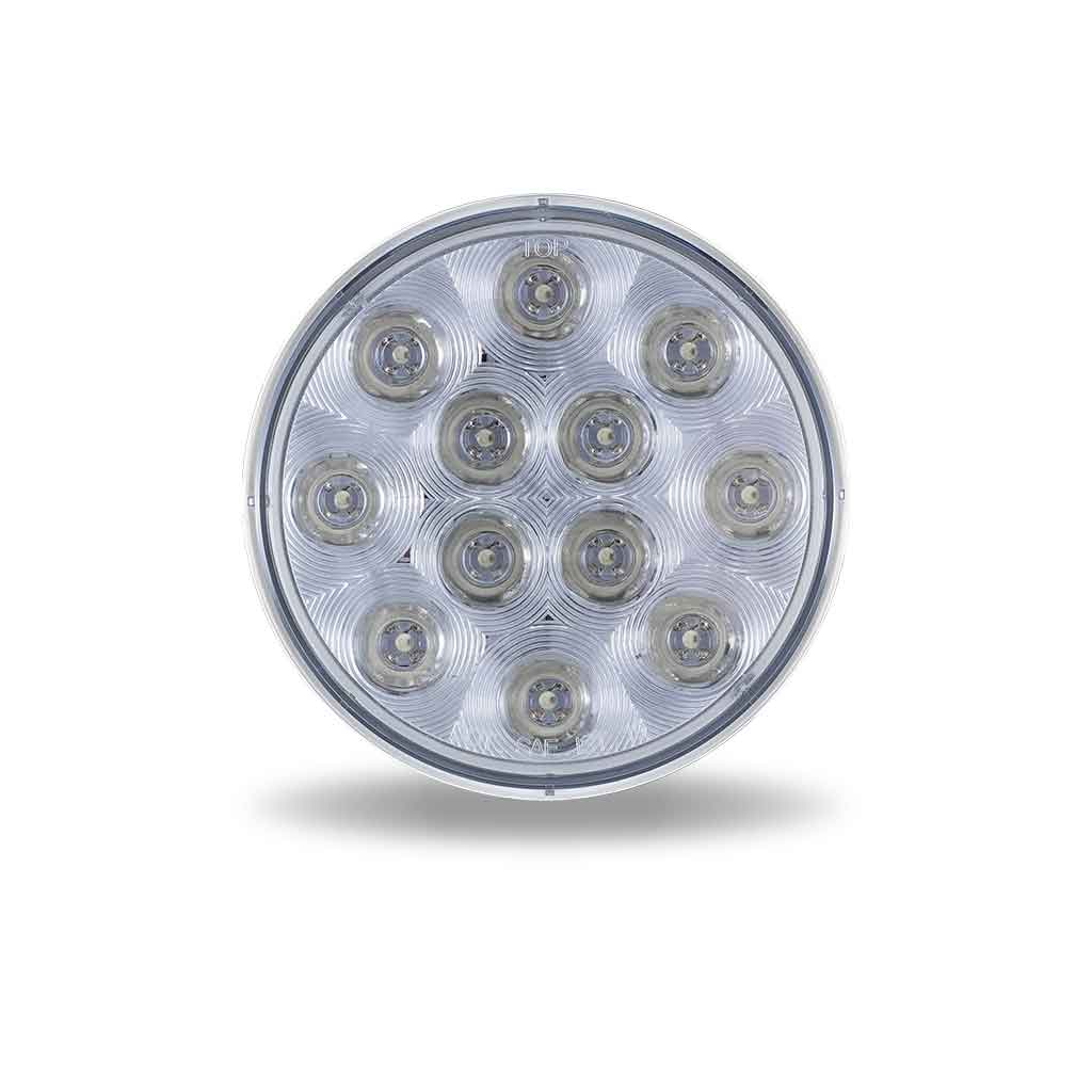 HEATED 4” LED ROUND STOP, TURN, TAIL LIGHT (CLEAR LENS, RED DIODES)