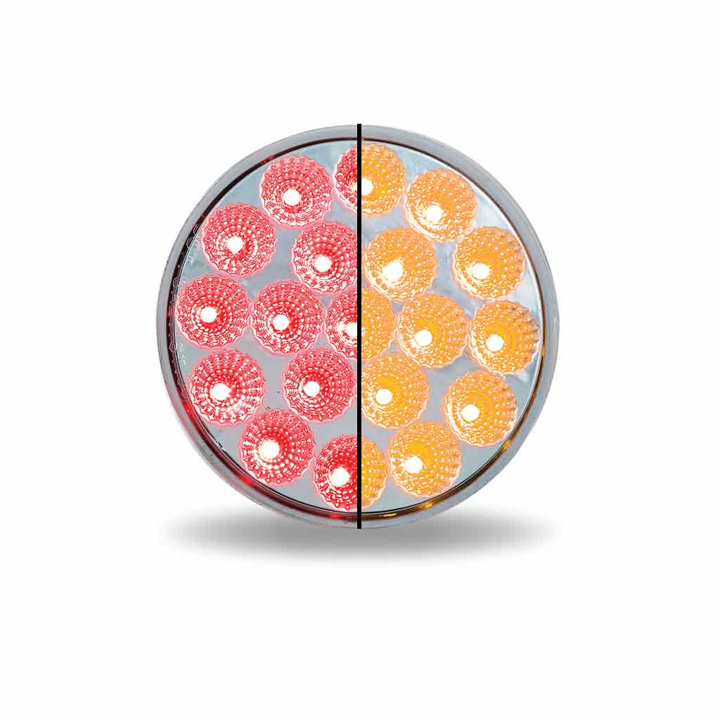 4" Dual Revolution Red Stop, Turn & Tail to Amber Strobe LED Light