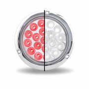4" Dual Revolution Red Stop, Turn & Tail to White Back Up LED Light with Flange Mount