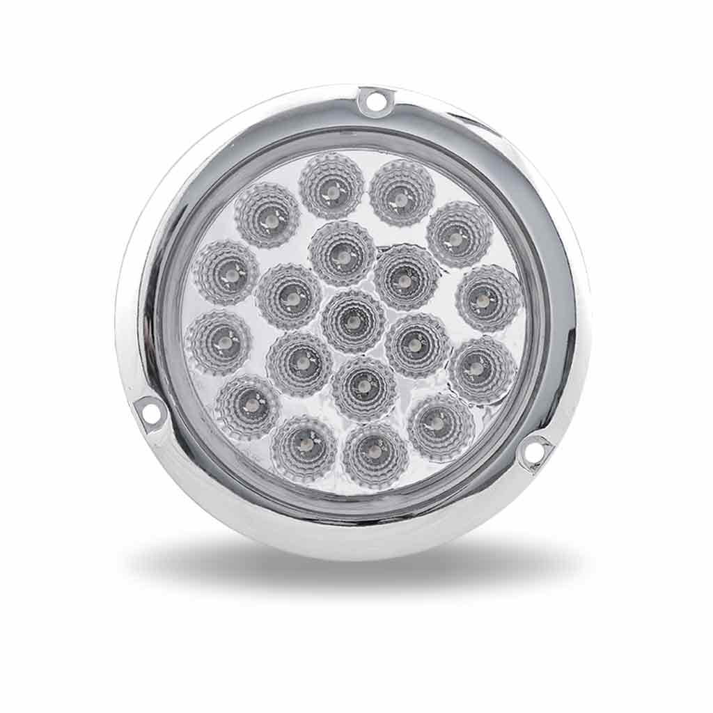 4" Dual Revolution Red Stop, Turn & Tail to Blue Auxiliary LED Light with Flange Mount