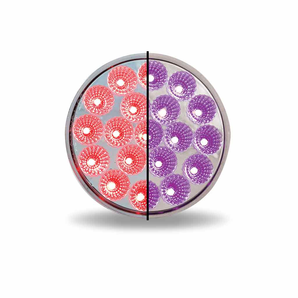 4" Dual Revolution Red Stop, Turn & Tail to Purple Auxiliary LED Light