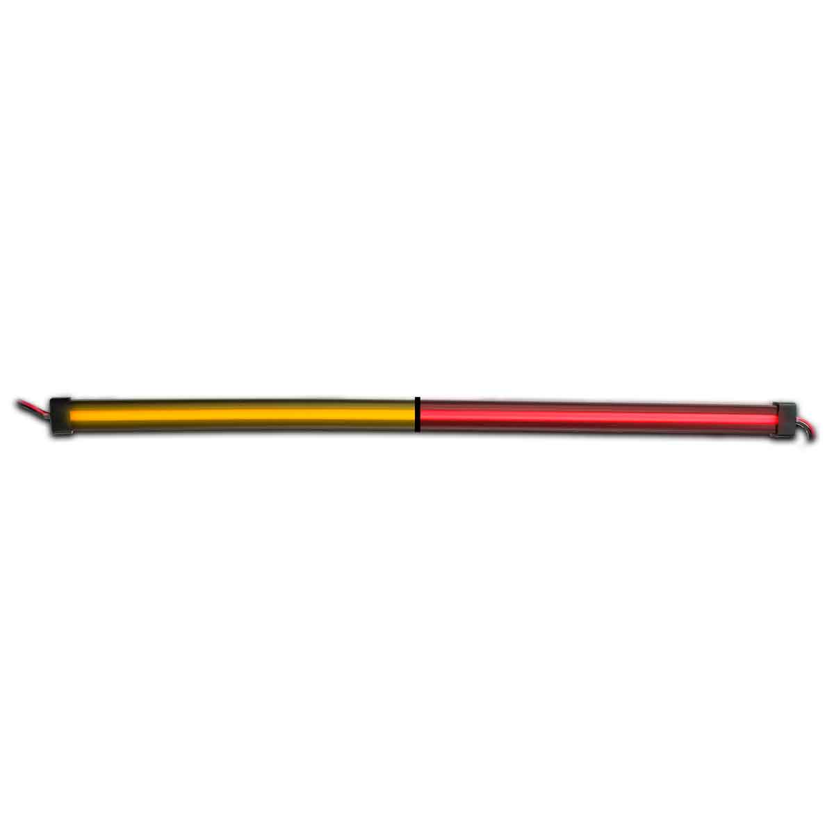 24" Glow Series Dual Strip Light - Center Shine - Amber/Red