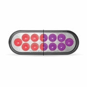 Dual Revolution Red Stop, Turn & Tail to Purple Auxiliary LED Oval Light